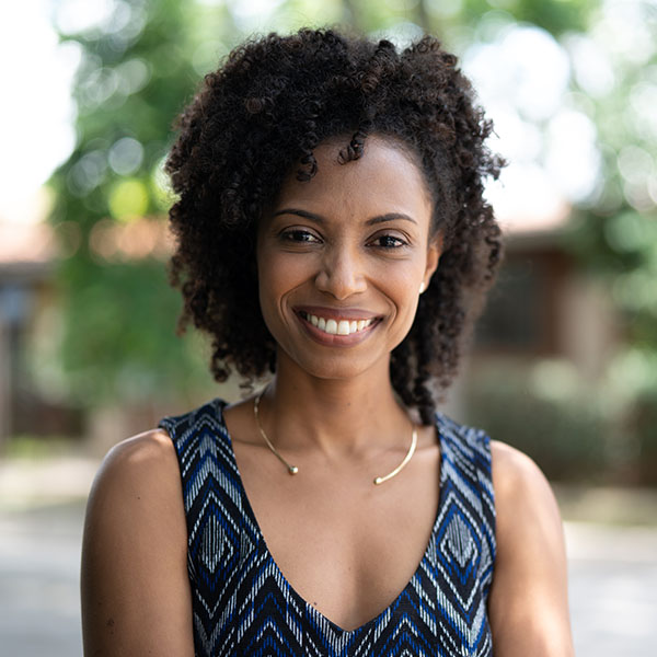 Happy woman smiling showing her teeth